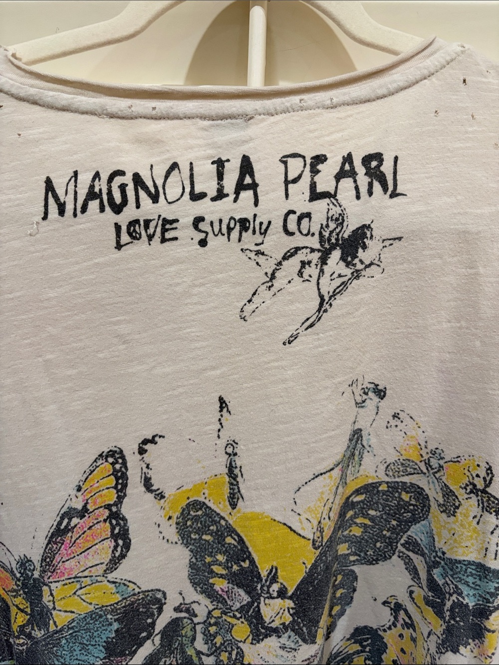 Magnolia Pearl Pink & Light Cream Butterfly Graphic Tee - Picture 4 of 4